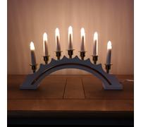 Samuel Alexander 42cm Premier Christmas Candlebridge with 7 Bulbs in White Mains Powered