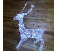 Premier Christmas Acrylic 1.4m Reindeer Stag with White LED Lights Samuel Alexander White One Size