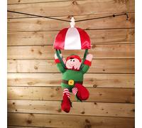 Premier Christmas Animated and Musical Kicking Leg Parachuting Elf Samuel Alexander Red One Size