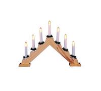 Premier Christmas Candle Bridge V Shaped - 7 Bulb - Pine Wood
