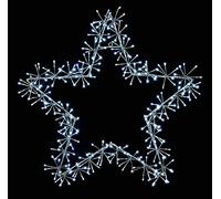 Premier 60cm Silver Star Cluster Wall Window Decoration with 240 White LED