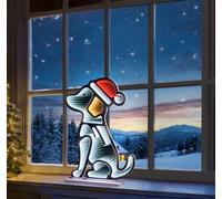 Premier Christmas dog infinity light - led mirror tunnel light - 3D christmas light decoration - 60cm puppy dog - christmas dog light - multi coloured indoor christmas lights.