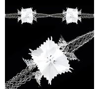 Premier Christmas Foil Ceiling Decoration 20cm 4 Section Full Garland - Silver white Ceiling Decorations Christmas