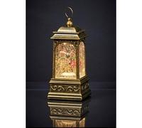 Premier Christmas Gingerbread Family Glitter Water Spinner Lantern Decoration