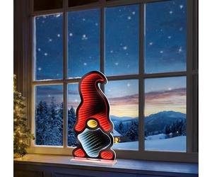 Premier Christmas Gonk infinity light - led mirror tunnel light - 3D christmas light decoration - 60cm cute gonk - christmas gnome light - multi coloured indoor christmas lights.