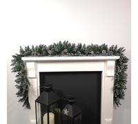 Premier Christmas Rocky Mountain Garland 2.7m Snow Flocked with Cones