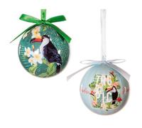 Premier Decorations Tropical Bird Christmas Baubles Set of 7 Premier Decorations Multicolor