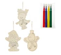 Premier Colour Your Own Wooden Christmas Character Craft Kit For Kids Pack of 3 Xmas Festive Décor 20cm