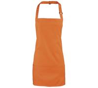 (One Size, Orange) Premier Colours 2-in-1 Apron / Workwear (Pack of 2)