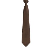 Premier Colours Fashion Plain Clip-On Tie in Brown Premier Brown One Size