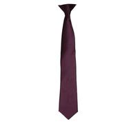 Premier Men's Colours Satin Clip Tie in Aubergine Premier Aubergine One Size