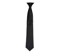 Premier Men's Colours Satin Clip Tie in Black Premier Black One Size