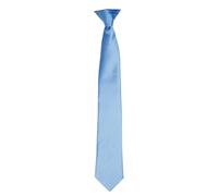 Premier Colours Mens Satin Clip Tie (Mid Blue) - One Size