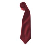 Premier Colours Mens Satin Clip Tie (Pack of 2) (Burgundy) - One Size