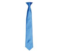 Premier Men's Colours Satin Clip Tie in Dark Blue Premier Dark Blue One Size