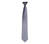 Premier Men's Colours Satin Clip Tie in Dark Grey Premier Dark Grey One Size