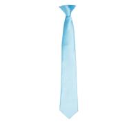Premier Men's Colours Satin Clip Tie in Turquoise Premier Turquoise One Size