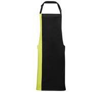 Premier Contrast Bibbed Full Apron Black/lime (One Size)