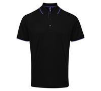Premier Contrast Cool checker Piqué Polo Shirt Mens Contrast Ribs Polo Shirt T