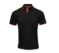 Premier Contrast Coolchecker® polo - Mens, 100% Polyester, Oeko-Tex
