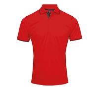 Premier Contrast Coolchecker® polo - Mens, 100% Polyester, Oeko-Tex