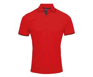 Premier Contrast Coolchecker® polo - Mens, 100% Polyester, Oeko-Tex