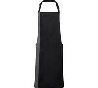 (One Size, Black/ Dark Grey) Premier Unisex Contrast Workwear Bib Apron