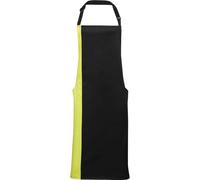 (One Size, Black/ Lime) Premier Unisex Contrast Workwear Bib Apron
