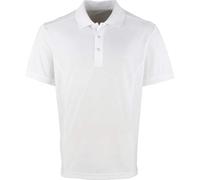 Premier Mens Coolchecker Pique Short-Sleeved Polo Shirt (S) (White)