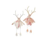 Premier - Cream or Pink Fur Reindeer Assorted - 56 x 23cm Battery Operated LED