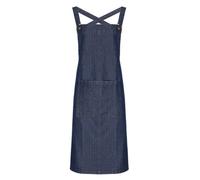 (One Size, Indigo Denim) Premier Cross Back Barista Bib Apron