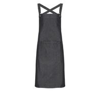 (One Size, Black Denim) Premier Cross Back Barista Bib Apron
