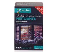 Premier Decorations 1.75x1.2M 180 M-A White LED Net Light