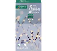 Premier Decorations 100 FlexiBrights 3.4M Christmas Lights Warm White Premier Decorations Warm White