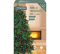 Premier TreeBright 1000 Multi Colour LED Christmas Lights With Timer - 25m