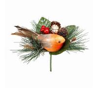 Premier Decorations 15cm Robin With Pine Cone Pick