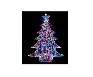Premier Decorations 1m Lit Soft Acrylic Christmas Tree with 120 Multi-Coloured LEDS