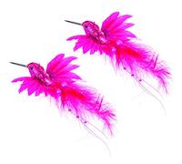 Premier Decorations 2 Assorted 13 Centimeter Festive Pink Humming Bird Clip On Decoration Set of 2