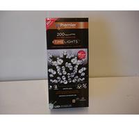 Premier Decorations 200 Multi Action Battery Operated Timer White LED Christmas Lights