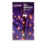 Premier Decorations 200 Ultra Bright Multi Action Orange Halloween LED Lights Indoor Outdoor