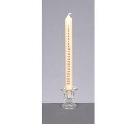 25cm Countdown to Christmas Advent Candle in Clear Glass Holder - IVORY