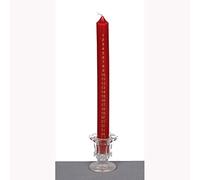Premier Decorations 25cm RED Christmas Advent Candle in Clear Glass Holder