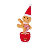 Premier Decorations 32cm Battery Operated Dancing Talkback Gingerbread Man with Music - Interactive Christmas Décor