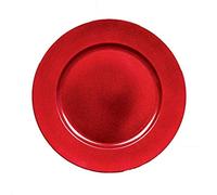 Premier Decorations 33cm Glitter Charger Plate Red