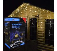 Premier Decorations - 360 Multi Action Snowing Icicles LED Lights with Timer - Warm White