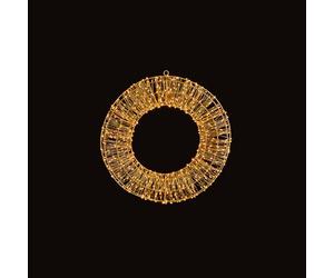 Premier Decorations 45cm Light Up Beaded Rose Gold Wreath Indoor Outdoor Use Eco Friendly Warm White LEDs Christmas Decoration Xmas Festive Décor