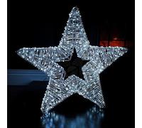 Premier Decorations 45cm Light Up Silver Star Sculpture Indoor Outdoor Use Eco Friendly White LEDs Christmas Decoration Xmas Festive Décor