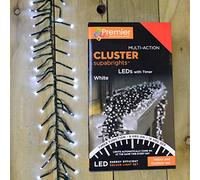 480 LED (6.2m) Premier Cluster Christmas Tree Lights with Timer - Cool White