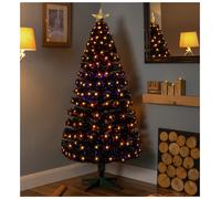 Premier Decorations 6ft Fibre Optic Christmas Tree - Black