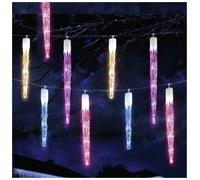 Premier Decorations 72 Rainbow LED Christmas Icicle Lights